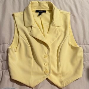 Forever 21 Light Yellow Women's Vest